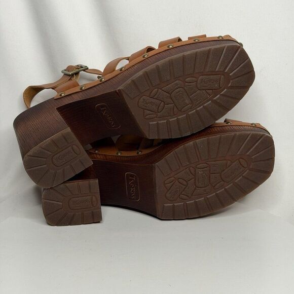 KORKS By KorkEase Whitney Studded Brown Platform Sandal Size 11 M Block Heel - Picture 7 of 8